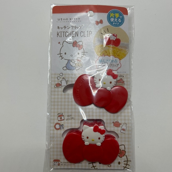 🍀 Sanrio 🍀 Hello Kitty Red Bow Kitchen Food Chip Storage Bag Clip NEW 🍀 - Picture 2 of 4